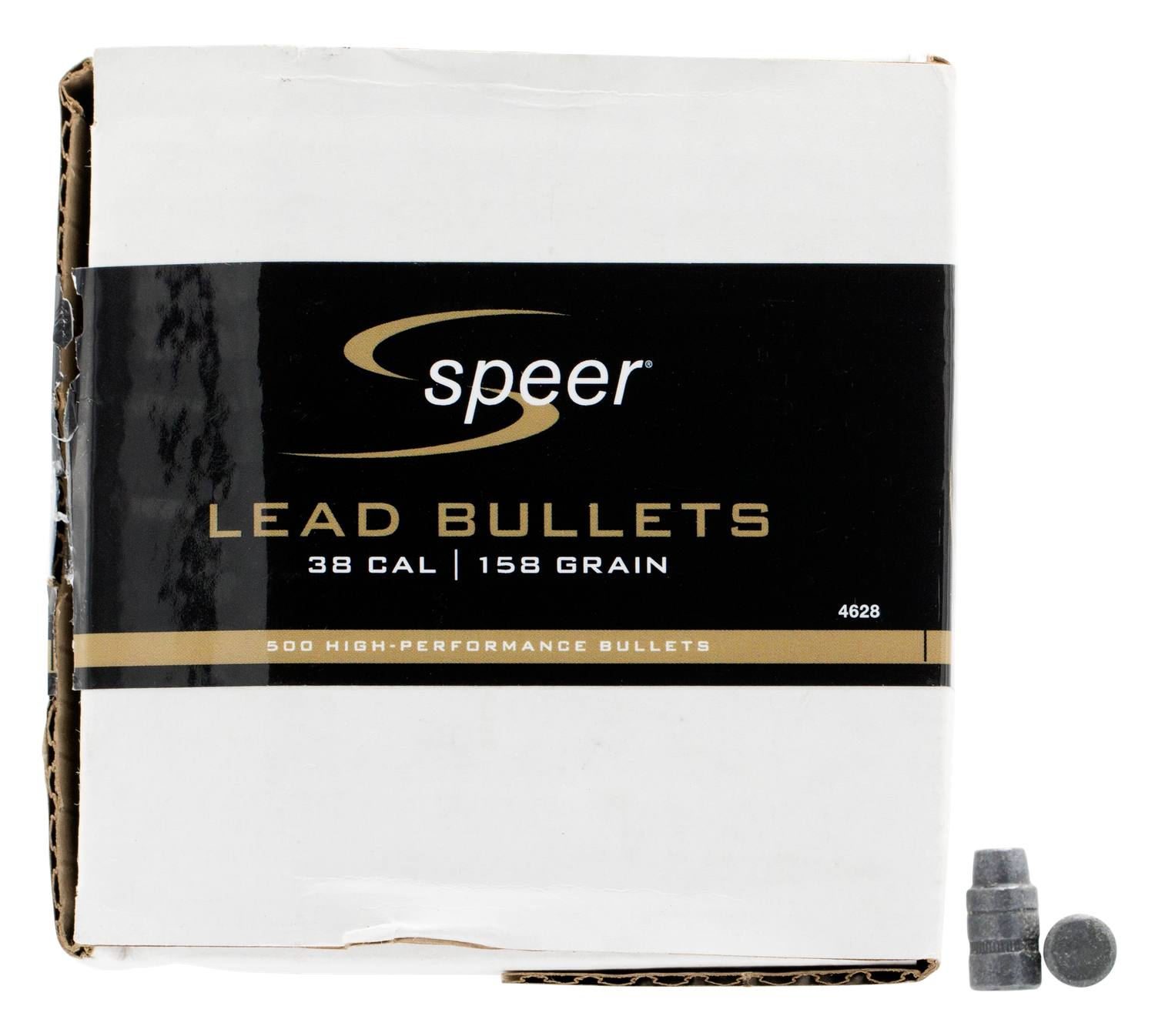 Speer 38 Caliber 158 Grain Lead Semi-Wadcutter Hollow Point 500/Box (4628), Not Loaded