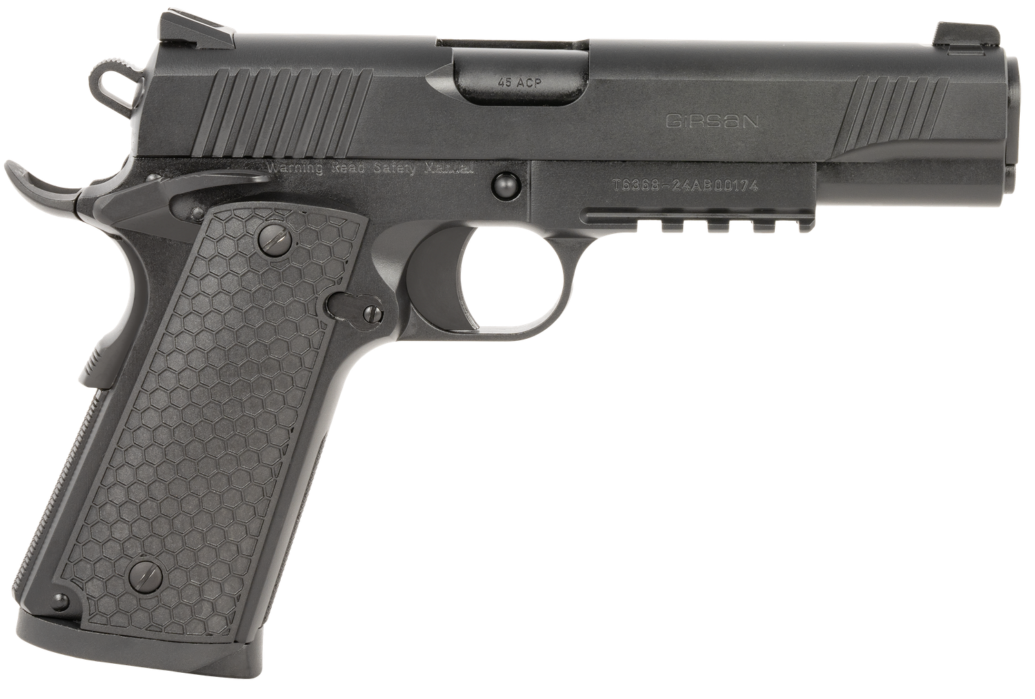 EAA MC1911 S Untouchable Pistol 392060, 45 ACP, 5in, Black Polymer Grips, Black Finish, 8 Rds