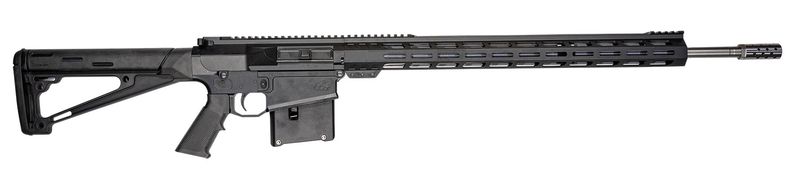 Great Lakes AR-10 Rifle GL10LA300SSBLK, 300 Win Mag, 24", 20" M-Lok Handguard Fixed Hogue OverMolded Stock, 5 Rds