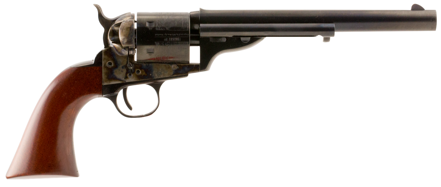 Taylors 1872 Open-Top Single Action Revolver 0903, 38 Special, 7.5", Walnut Army Sized Grips, Case Hardened Finish, 6 Rds