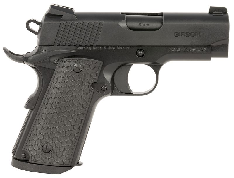 EAA MC1911 SC Untouchable Pistol 392065, 9mm Luger, 3.40in, Black Polymer Grips, Black Finish, 7 Rds