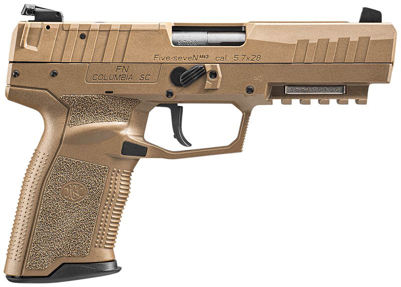 FN Herstal Five-seveN MRD Optic Ready Pistol 66101277, 5.7x28mm, 4.80in, FDE Textured Polymer Grips, Flat Dark Earth Finish, 10 Rds