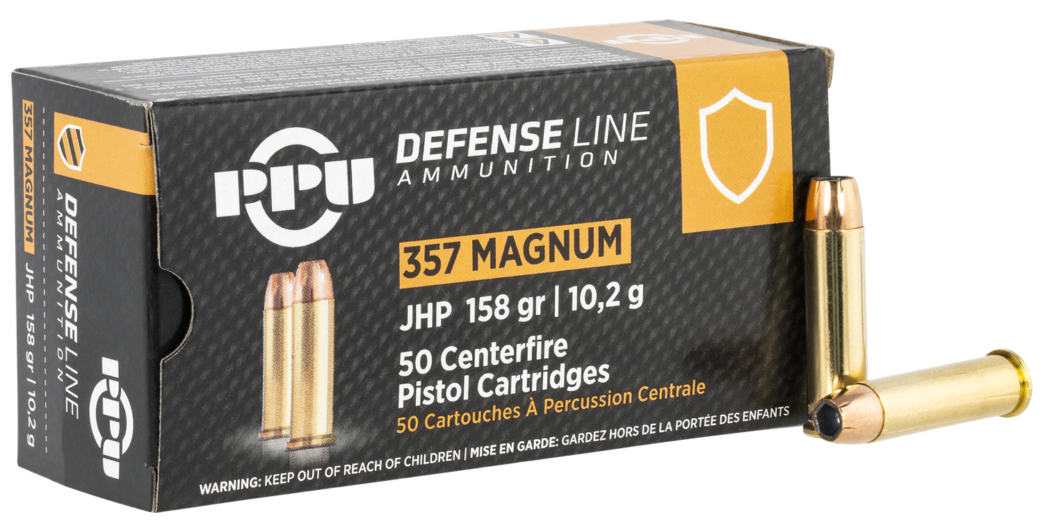 Prvi Partisan Pistol Ammunition PPD357, 357 Mag, JHP, 158 gr, 1607 fps, 50 Rd/Bx