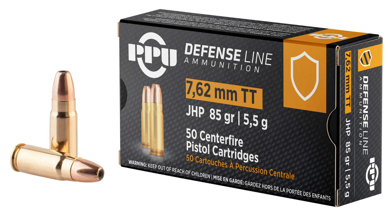 Prvi Partisan Pistol Ammunition PPD7T, 7.62x25mm Tokarev, JHP, 85 gr, 1675 fps, 50 Rd/Bx