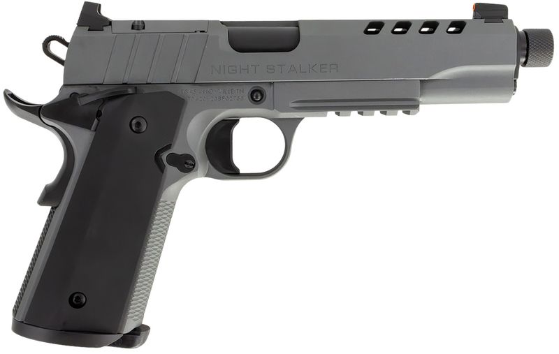 Tisas 1911 Night Stalker SF Pistol 10100558, 10mm Auto, 5in, Black Anodized Aluminum, Gray Cerakote Finish, 8 Rds