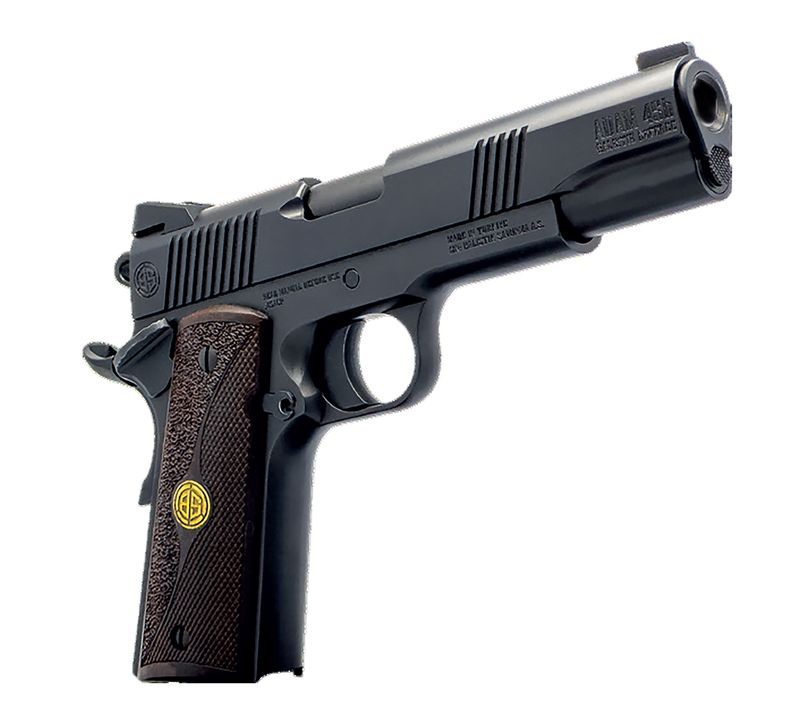 Dickinson 1911 Adam Pistol DKSN9BB, 45 ACP, 4.37in, Wood Grips, Black Finish, 8 Rds