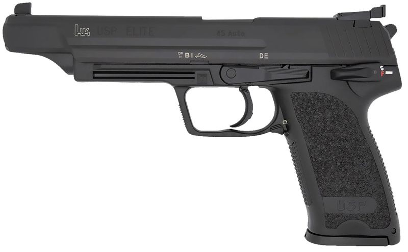 Heckler & Koch USP V1 Elite Pistol 81000368, 45 ACP, 6.02in, Black Polymer Grips, Black Finish, 10 Rds