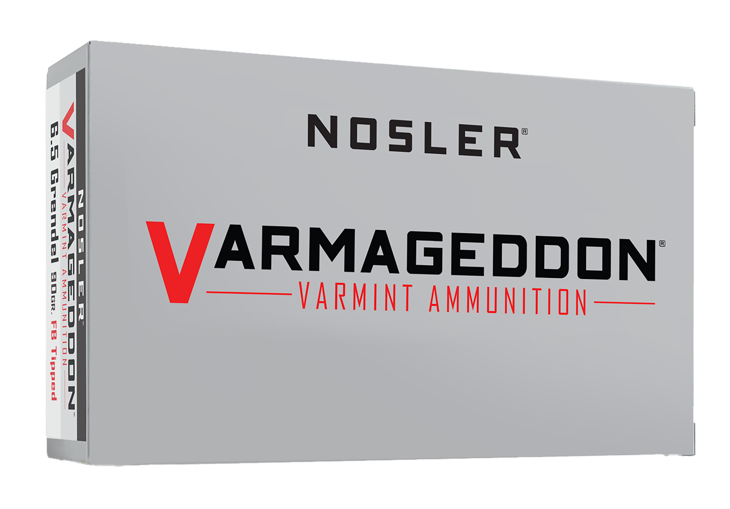 Nosler Varmageddon Rifle Ammunition 65182, 6.5 Grendel, Flat Base Tipped, 90 gr, 2800 fps, 20 Rd/Bx