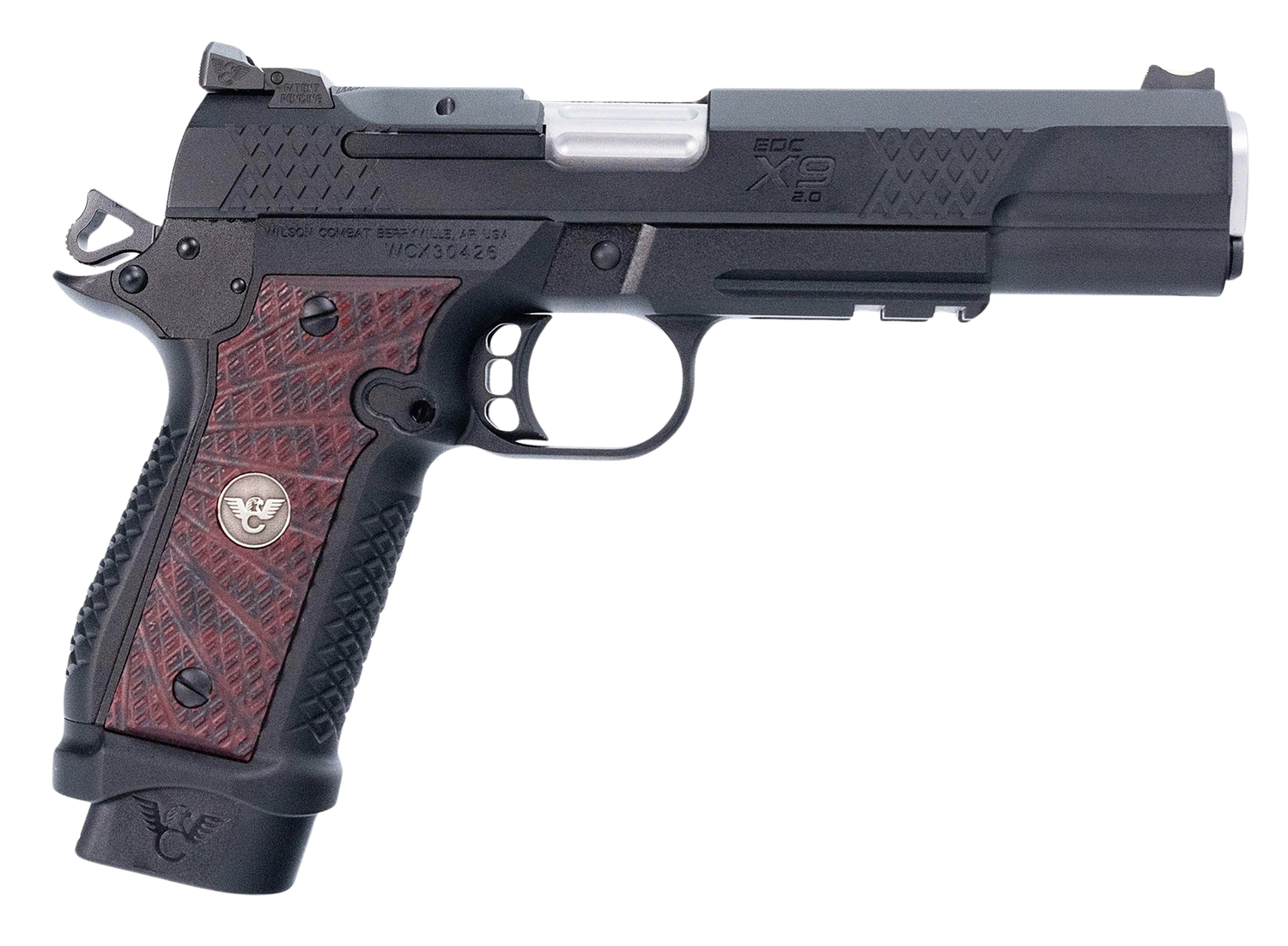 Wilson Combat EDC X9 2.0 Pistol 2EDCXLPR9BCG, 9mm, 5in, Black Cherry G10 Grips, 18 Rds