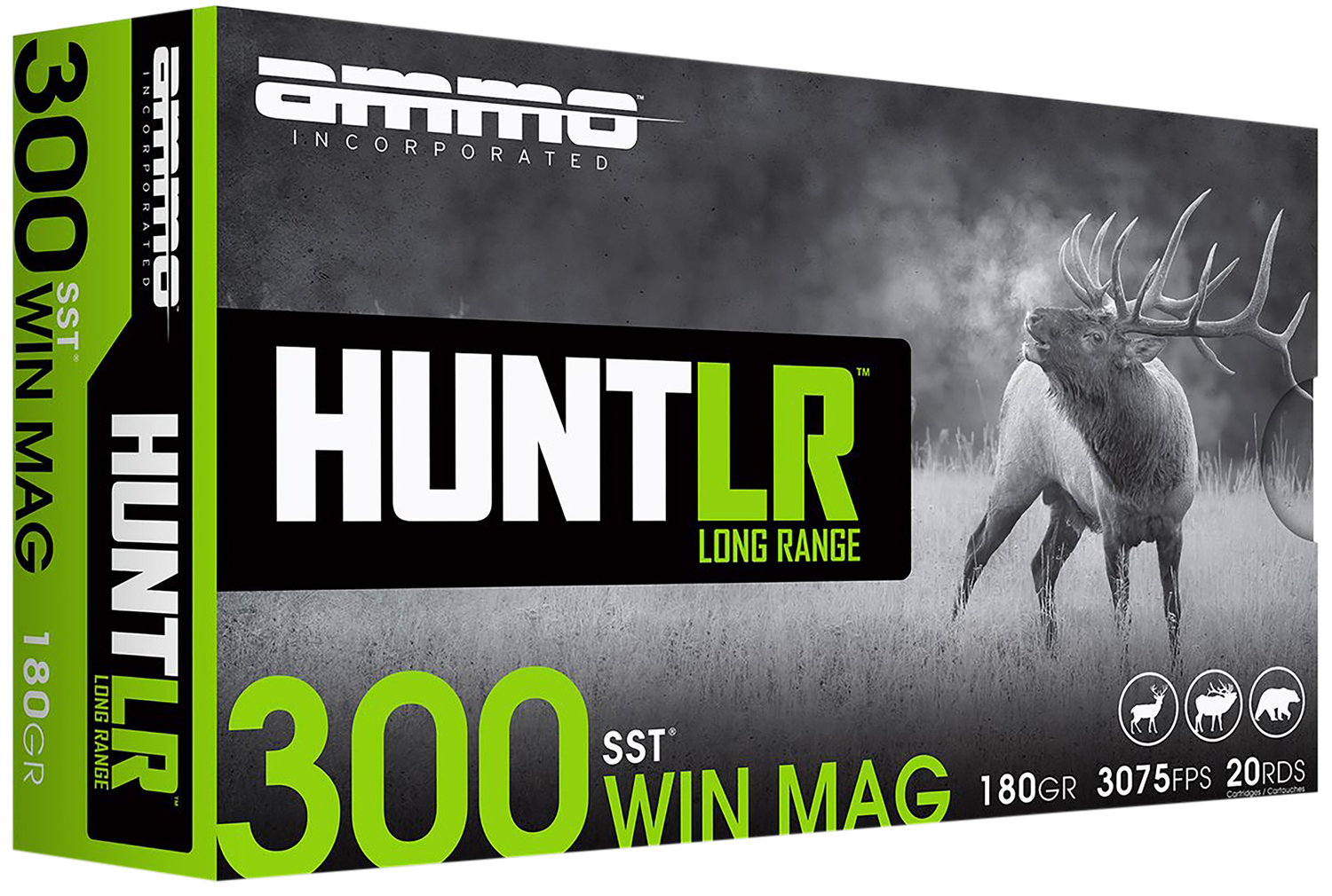 Ammo Inc Hunt Rifle Ammunition 300WM180SSTA20, 300 Win Mag, Super Shock Tip, 180 gr, 3075 fps, 20 Rd/Bx
