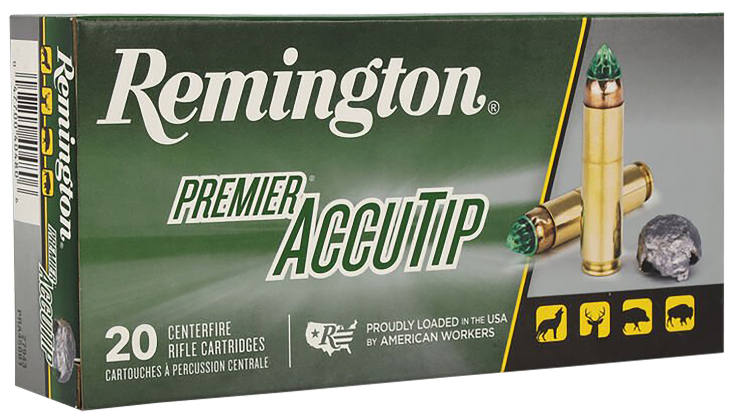 Remington Premier Accutip Rifle Ammunition PRA450B1, 450 Bushmaster, AccuTip, 260 GR, 2180 fps, 20 Rd/bx