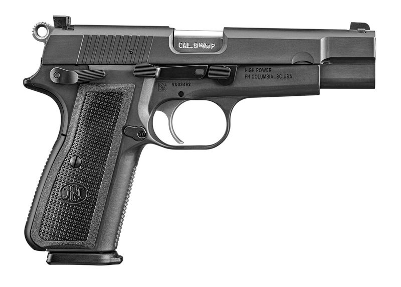 FN Herstal High Power Pistol 66101115, 9mm Luger, 4.70in, Black Polymer Grips, Matte Black Finish, 10 Rds