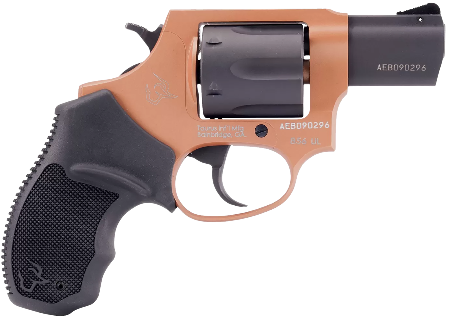 Taurus 856 Ultra-Lite Revolver 285621ULC22, 38 Special, 2", Black Rubber Grip, Copper Cerakote Finish, 6rd