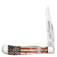 Whiskey Bent Knives Locking Trapper Knife w/Clip Point Blade, Patriot Handle (WB16-18)