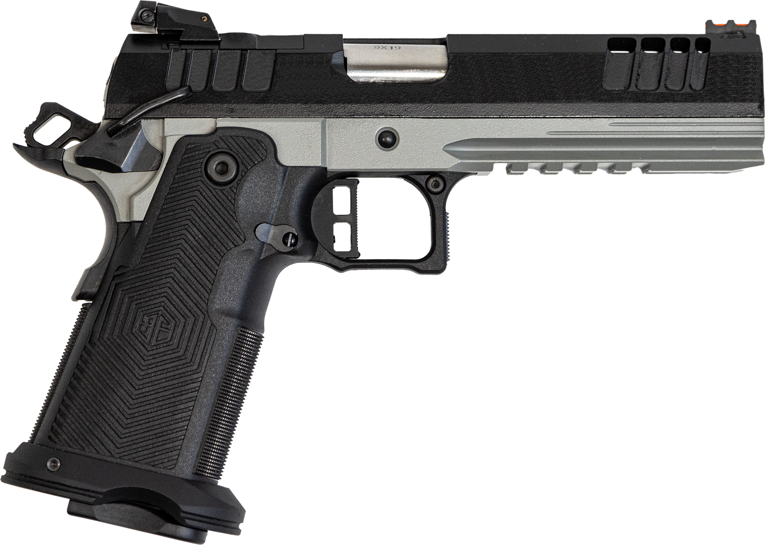 Great Lakes Synergy 1911 DS Optic Ready Pistol GL1911DS9FSSSRK, 9mm Luger, 5in, Textured, Bull Shark Cerakote Finish, 20 Rds