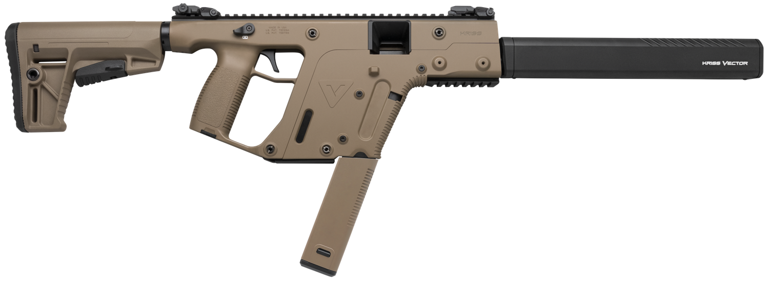 Kriss Vector CRB G2, Semi-Auto Rifle KV90CFD20, 9mm, 16", 6 Position Stock, FDE, 40 Rds
