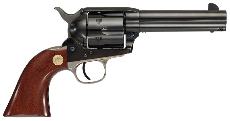 Cimarron Pistoleer Revolver MP400B1401, 357 Mag, 4.75in, Walnut Grips, Steel Frame w/Nickel Backstrap & Triggerguard Finish, 6 Rds
