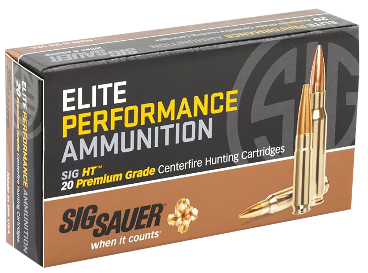 Sig Sauer Elite Copper Hunting Rifle Ammunition E270H120, 270 Win, Copper Solid, 130 gr, 20 Rd/Bx