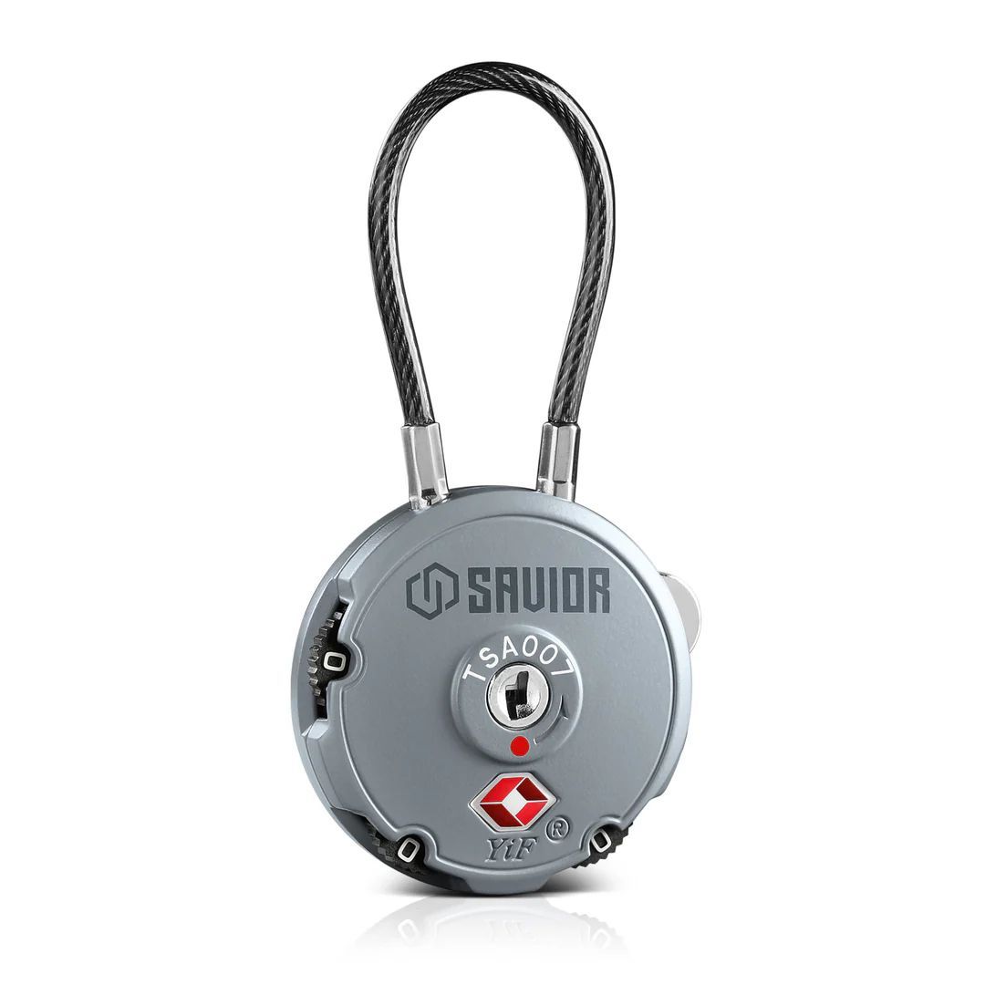 Savior Equipment 3-Digit Cable Lock, Gray (LK-ROUND-GS)