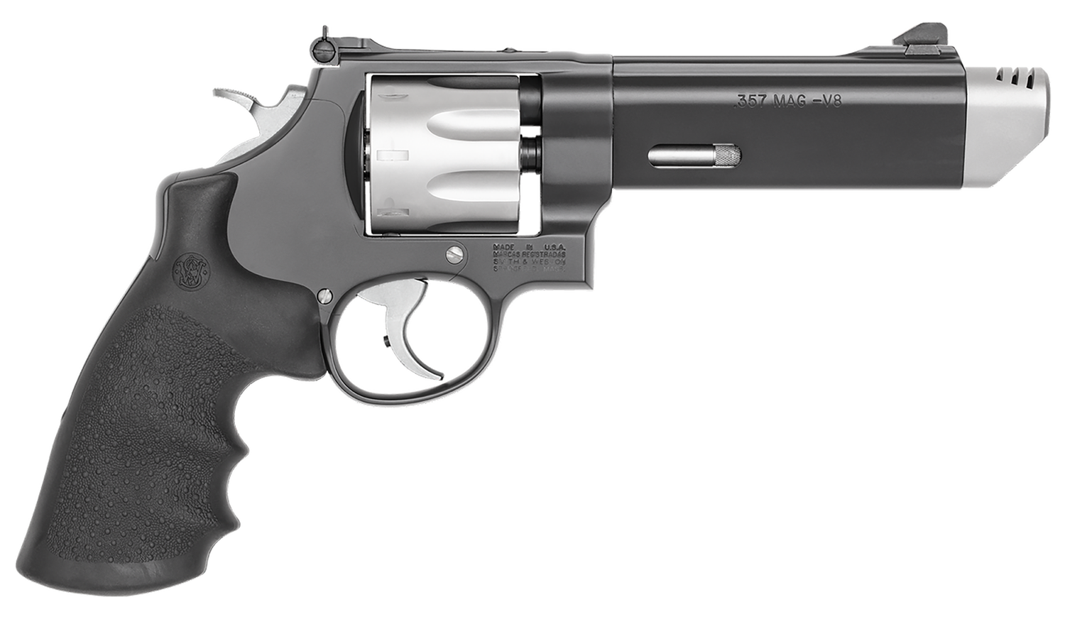 Smith & Wesson 627 V-Comp Revolver 170296, 357 Magnum, 5 in, Synthetic Grip, Two-Tone Matte Finish, 8 Rd