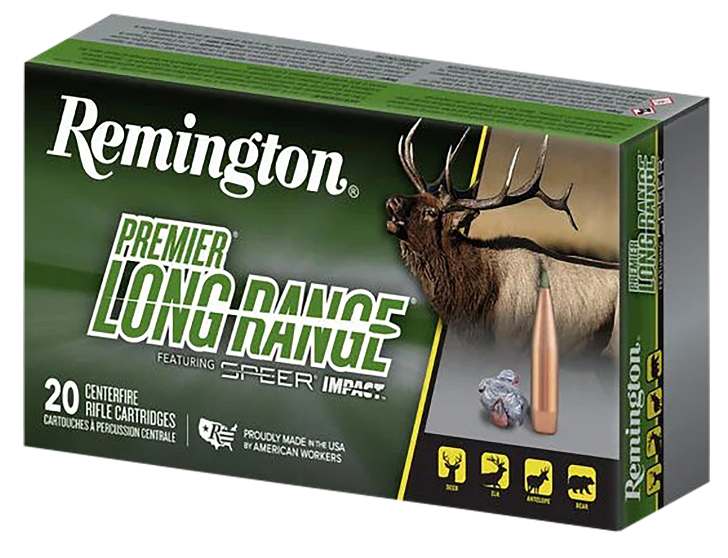 Remington Premier Long Range Rifle Ammunition R28828, 6.5 PRC, Speer Impact, 140 gr, 2975 fps, 20 Rd/Bx