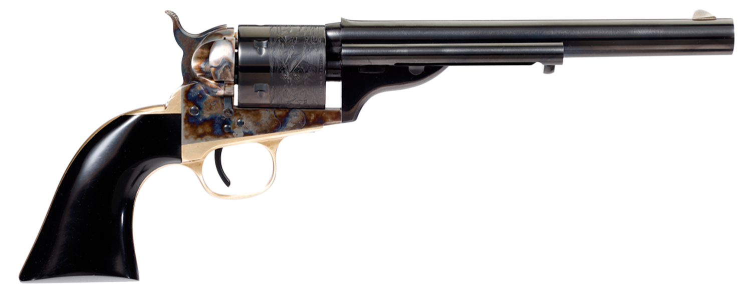 Taylors Cavalier Open-Top Revolver 550714, 38 Special, 7.50", Polymer Grips, Case Hardened, 6rd