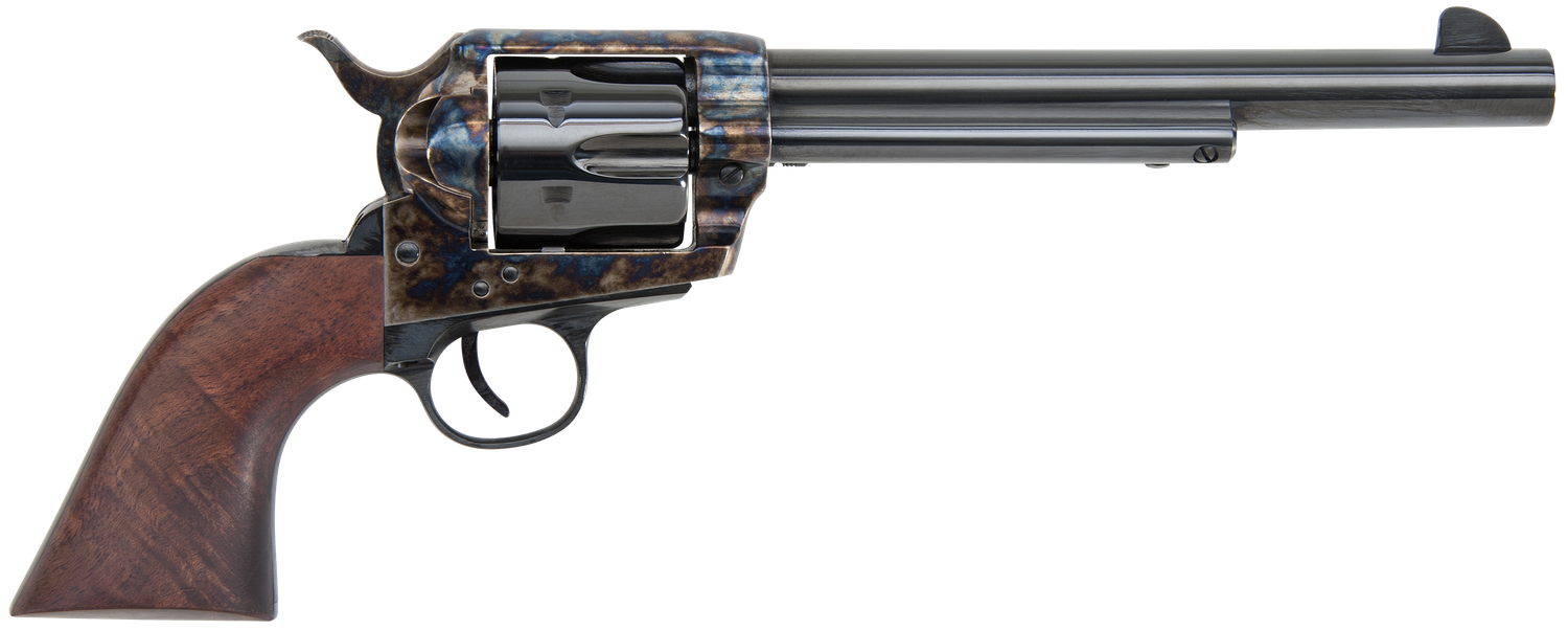 Traditions 1873 Revolver SAT73004, 45 Colt, 7.50", Walnut Grips, Color Case Hardened Finish, 6 Rds