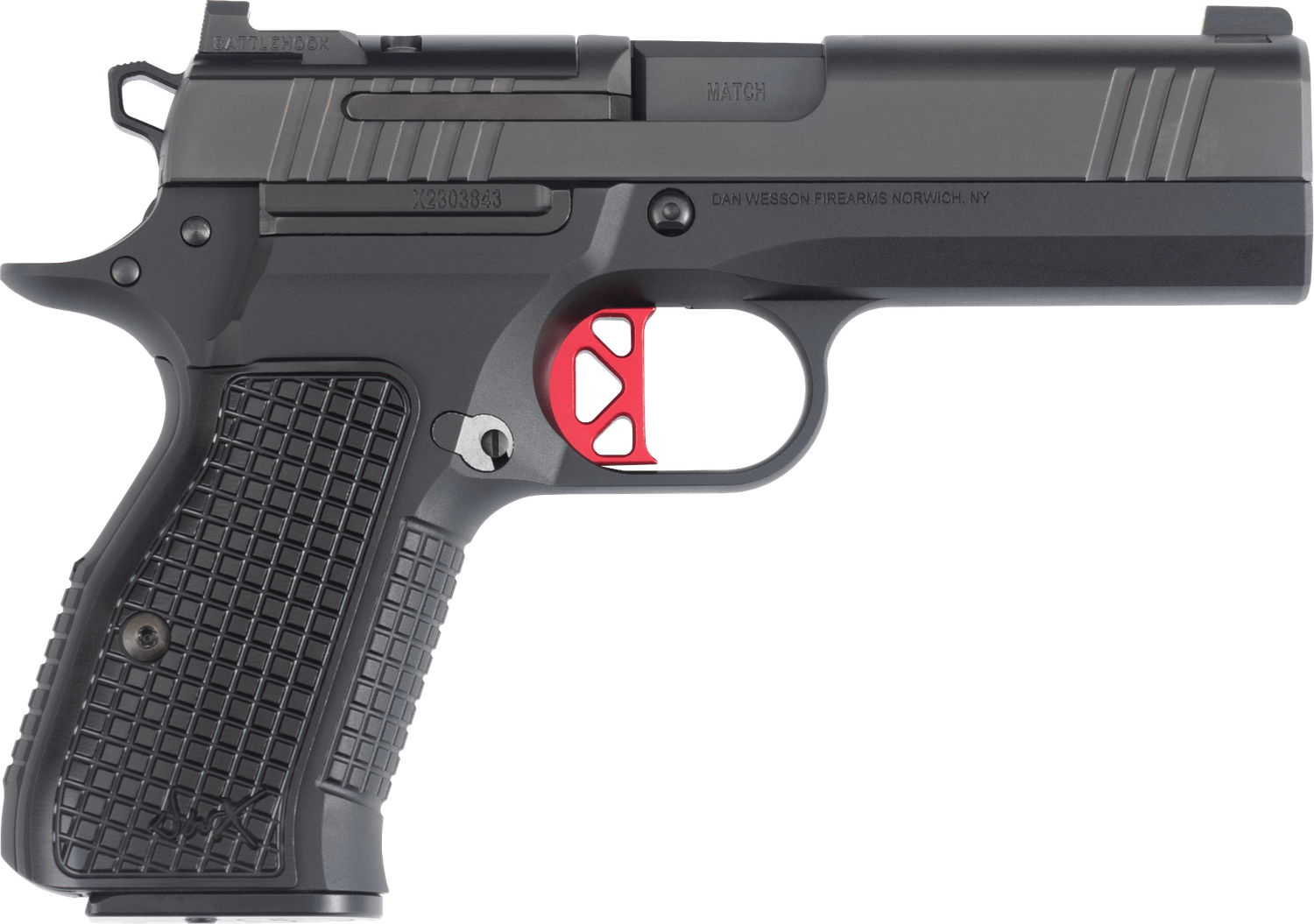 Dan Wesson DWX Compact 92104, 9mm Pistol, 4.93", Black Aluminum Grips, Match Grade Barrel, 15rd