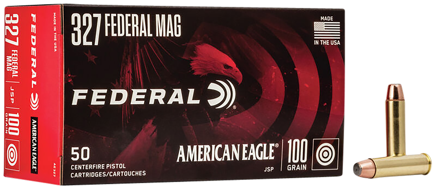 Federal American Eagle Ammunition AE327, 327 Federal Mag, Soft Point (SP), 100 GR, 1400 fps, 50 Rd/bx