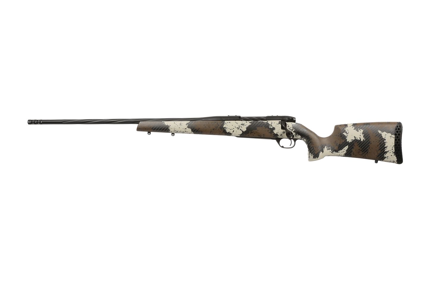 Weatherby Mark V High Country Left-Hand Rifle MHC01N257WL8B, 257 Weatherby Mag, 26", Carbon Fiber W/brown & Tan Stock, 3 Rds