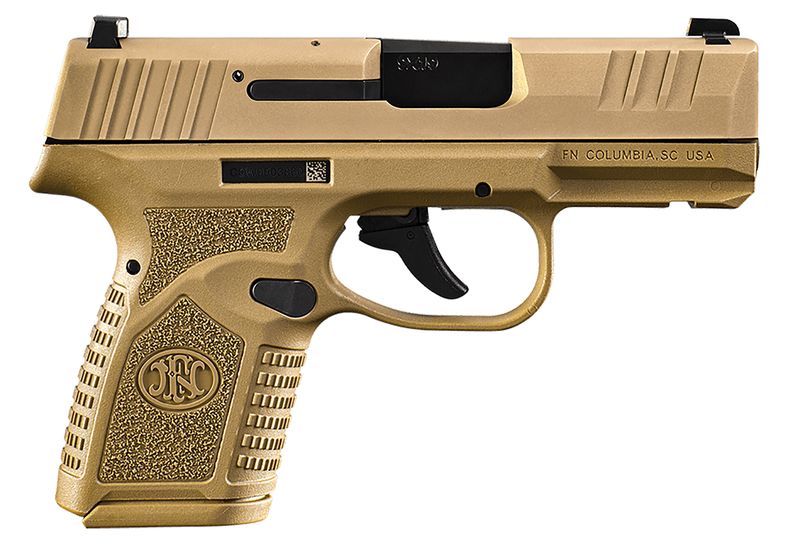 FN Herstal REFLEX Pistol 66101413, 9mm Luger, 3.30in, FDE Stippled, Flat Dark Earth Finish, 10 Rds