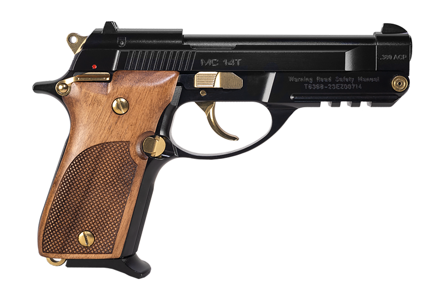 EAA MC 14T Solution Pistol 390875, 380 ACP, 4.50in, Black Polymer, Black Gloss w/Gold Accents Finish, 13 Rds