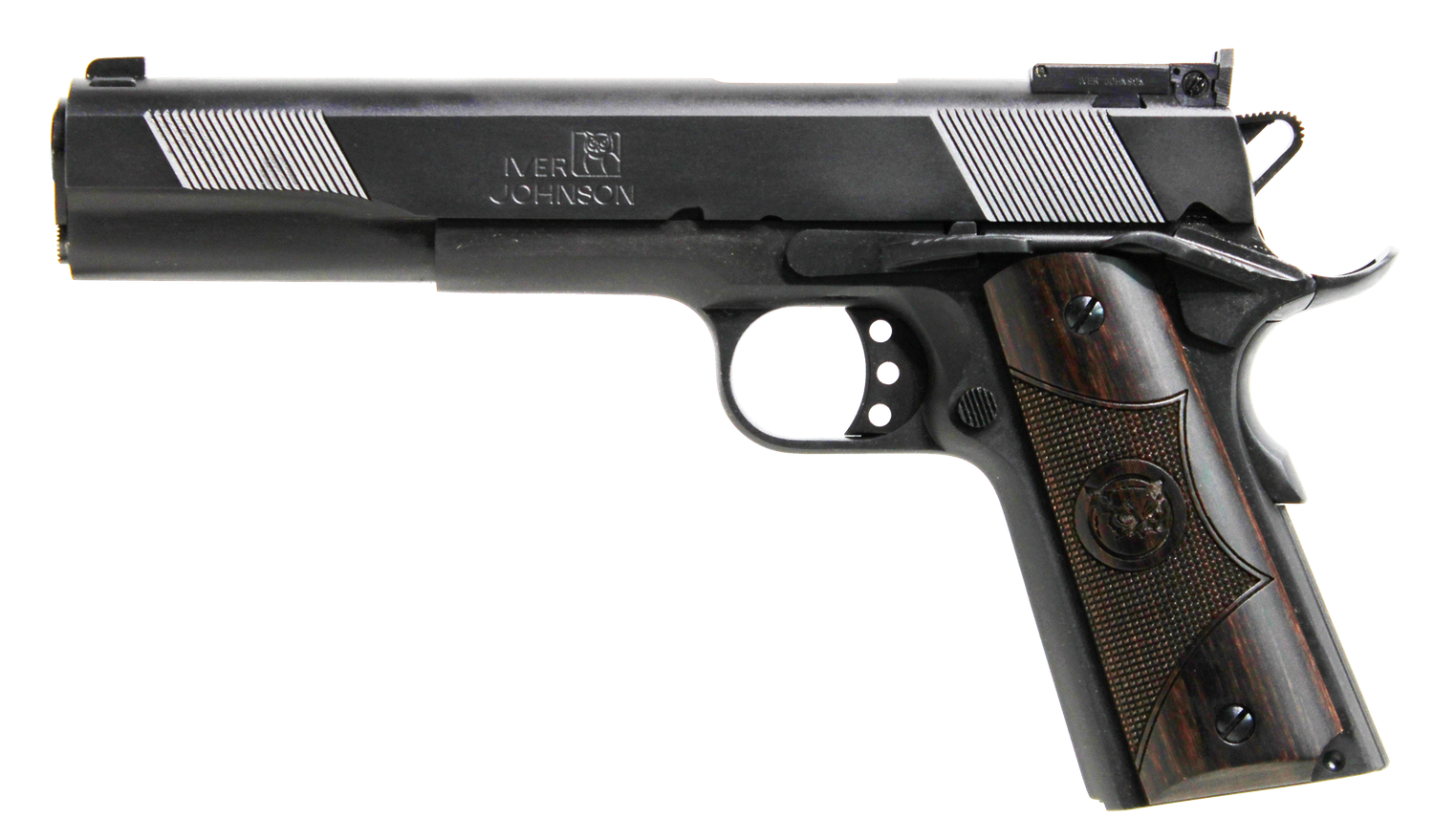 Iver Johnson 1911 Eagle XL Pistol EAGLEXL45, 45 ACP, 6", Diamondwood Grips, Matte Blued Finish, 8 Rds