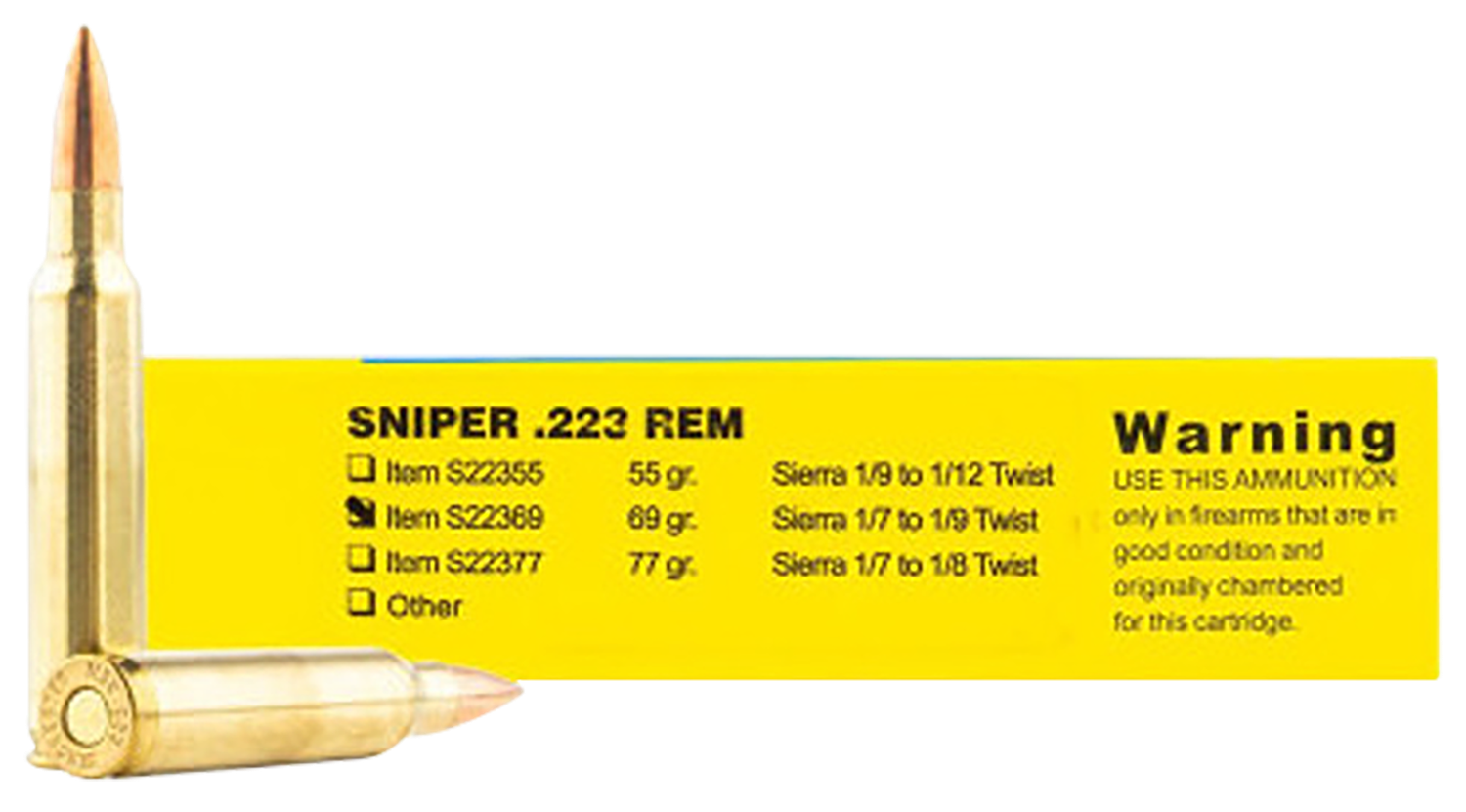 Buffalo Bore Sniper Rifle Ammunition S22369/20, 223 Remington, Jacketed Hollow Point (JHP), 69 GR, 3200 fps, 20 Rd/Bx