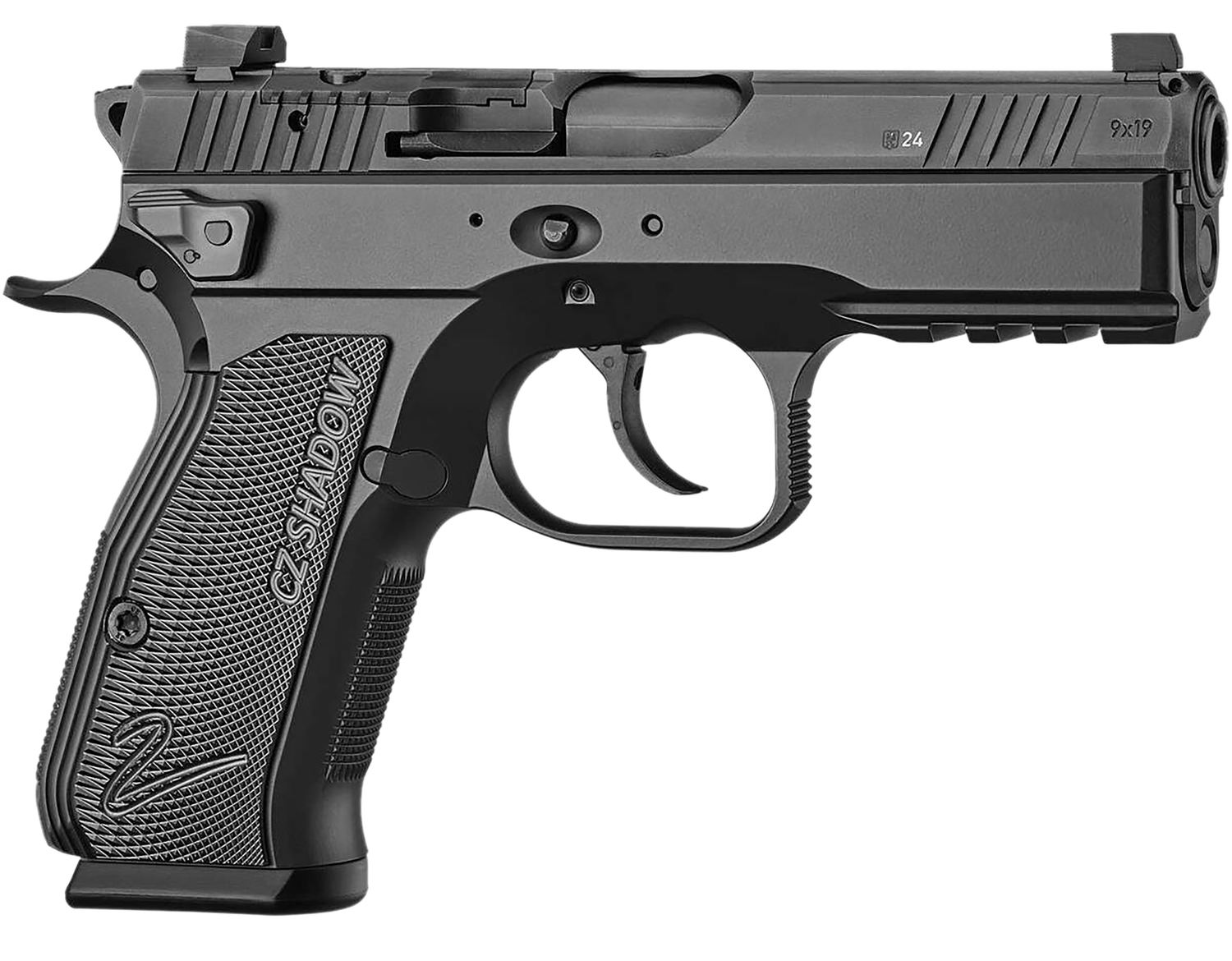 CZ Shadow 2 Carry Pistol 91244, 9mm, 4", Textured Aluminum Grips, Black Steel Frame, Optic Ready, 15 Rds