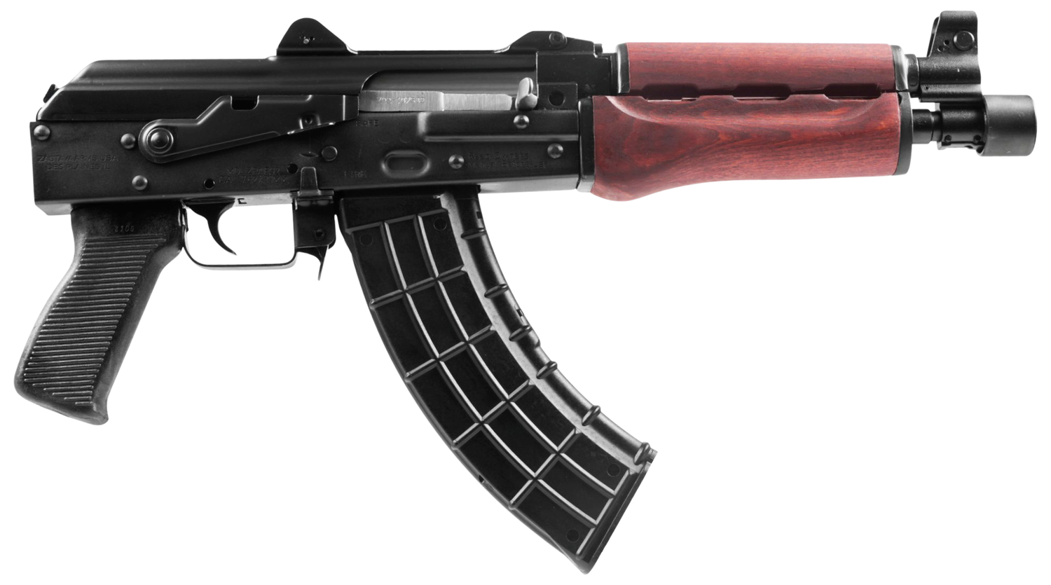Zastava ZPAP M92 Pistol ZP92762SR, 7.62x39mm, 10in, Black Polymer Pistol Grip, Serbian Redwood, 30 Rds