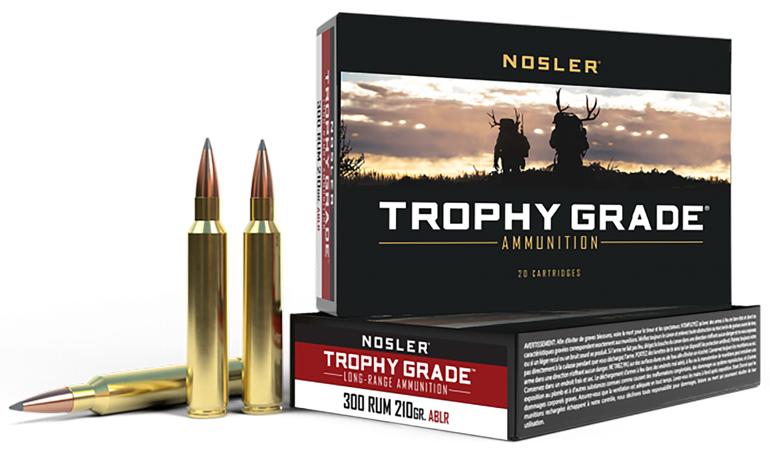 Nosler Long Range Rifle Ammunition 60129, 300 Remington Ultra Magnum, AccuBond, 210 GR, 2920 fps, 20 Rd/Bx