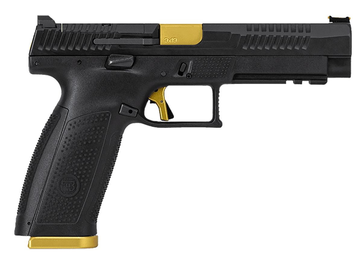 CZ-USA P-10 F Competition Pistol 91580, 9mm, 5", Black Interchangeable Backstrap Grips, Black Nitride Finish, 19 Rds