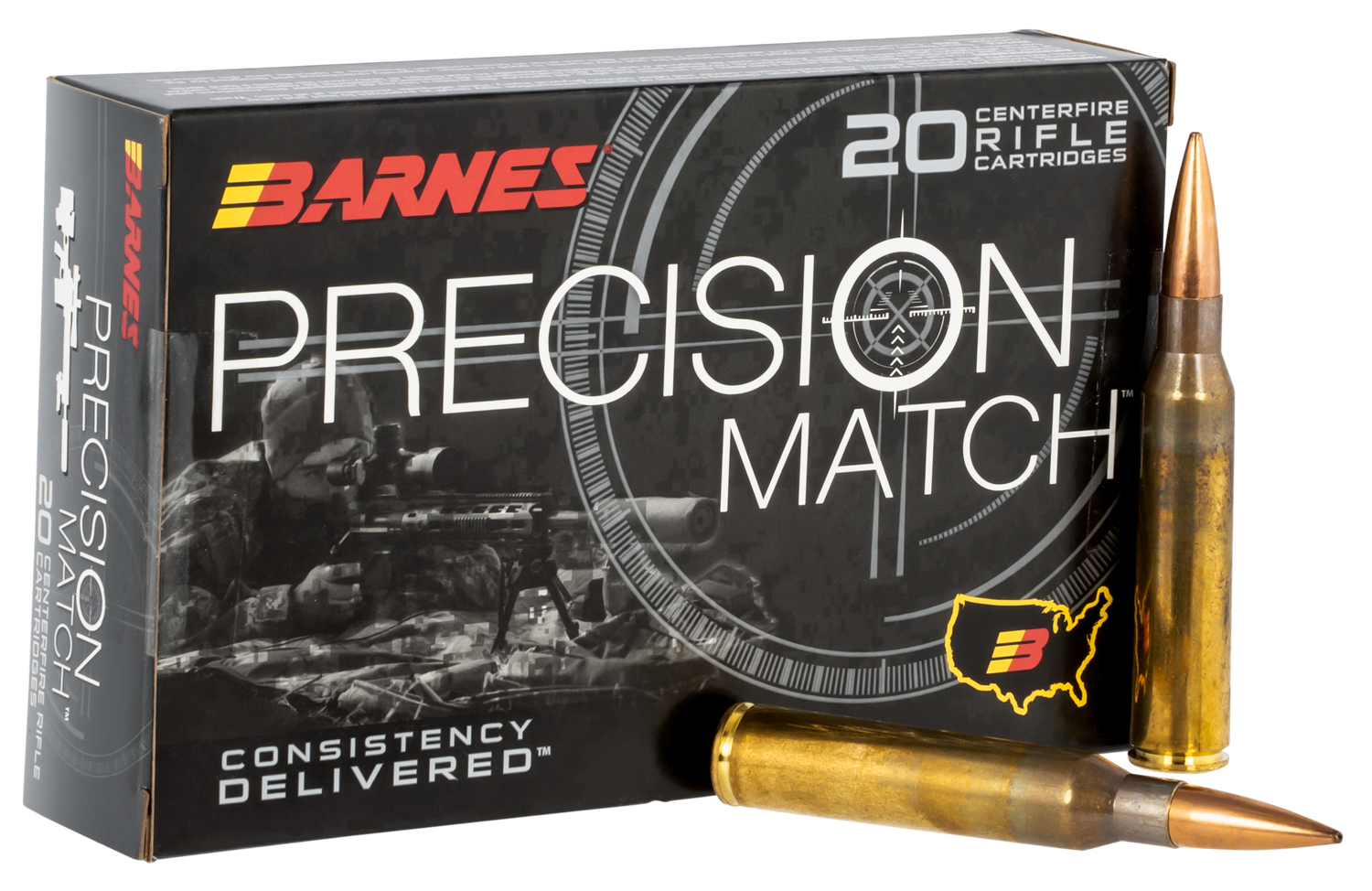 Barnes Precision Match Rifle Ammunition 30728, 338 Lapua Magnum, Open Tip Match, 300 GR, 2800 fps, 20 Rd/Bx