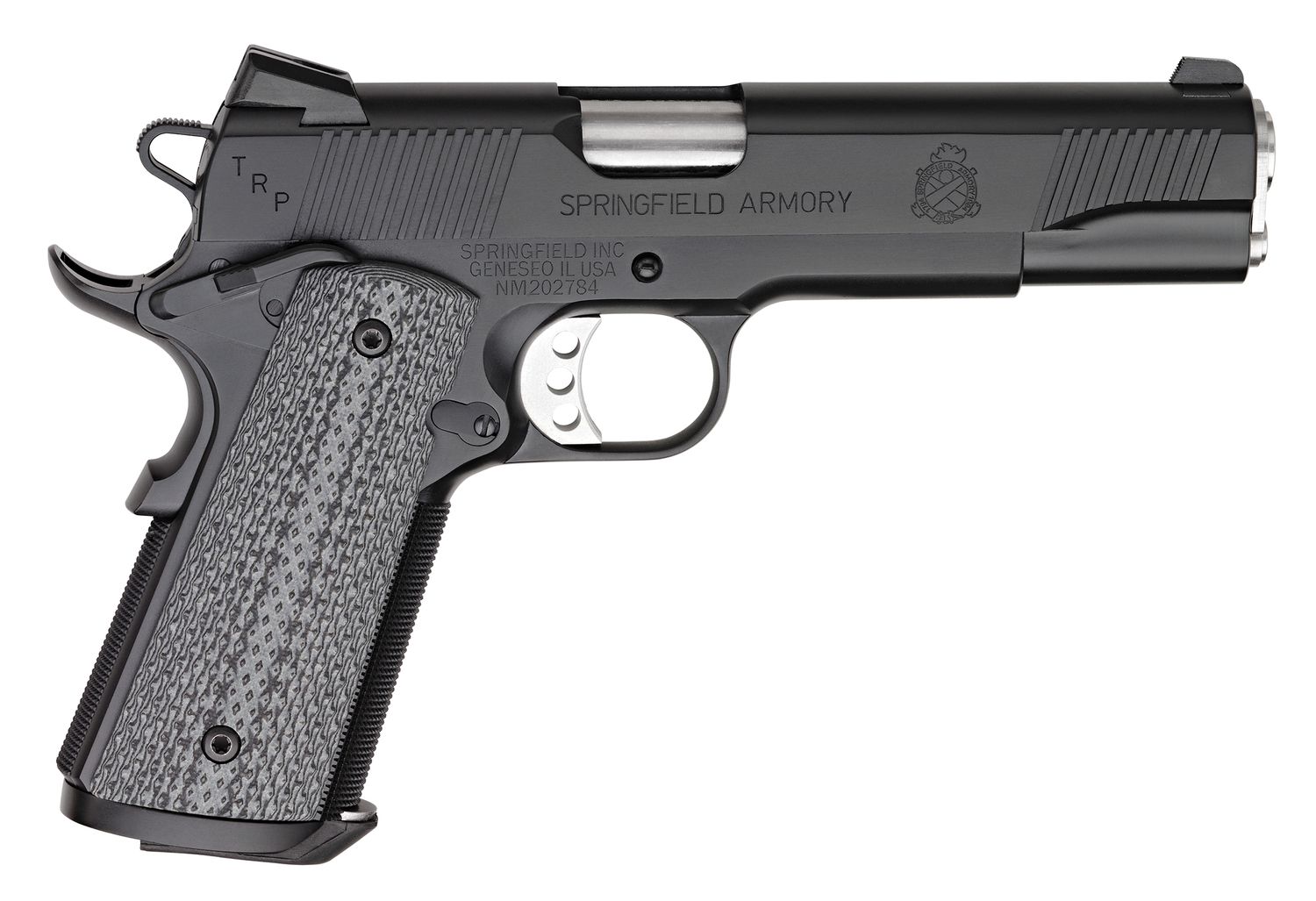 Springfield TRP Service Black Pistol PC9108LCA18, 45 ACP, 5in, Black/Gray G-10 Grips, 7 Rds