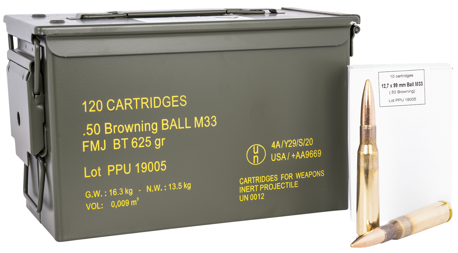 Prvi Partizan Rifle Ammunition PPRM50M, 50 BMG, Full Metal Jacket, 625 gr, 2940 fps, 120 Rd/Bx