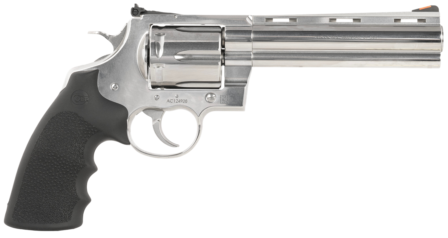 Colt Anaconda Revolver ANACONDASP6RTS45C, 45 Colt (Long Colt), 6in, Black Grips, Stainless Steel Frame Finish, 6 Rds