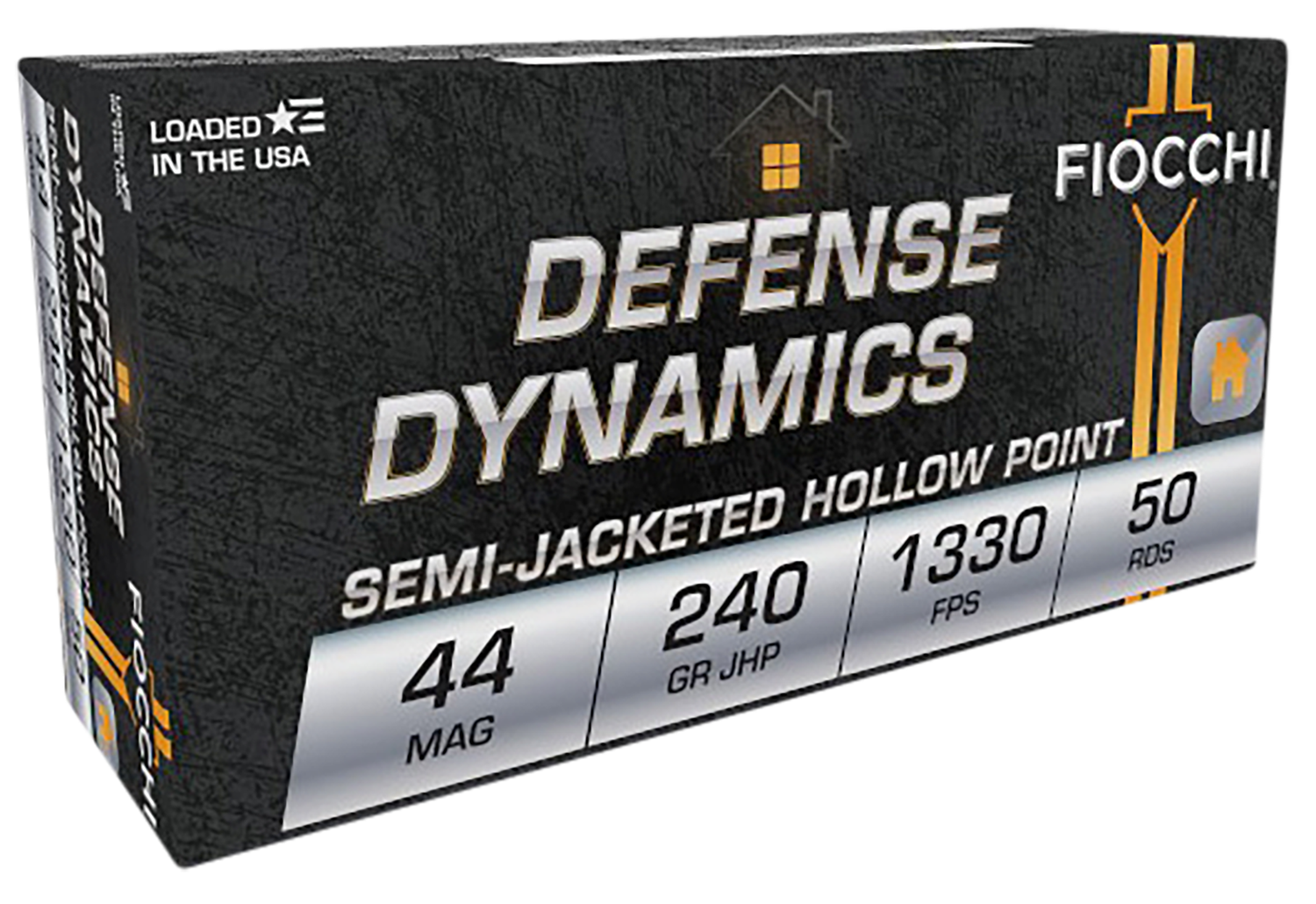 Fiocchi Shooting Dynamics Pistol Ammunition 44D500, 44 Remington Mag, Jacketed Hollow Point (JHP), 240 GR, 1180 fps, 50 Rd/bx
