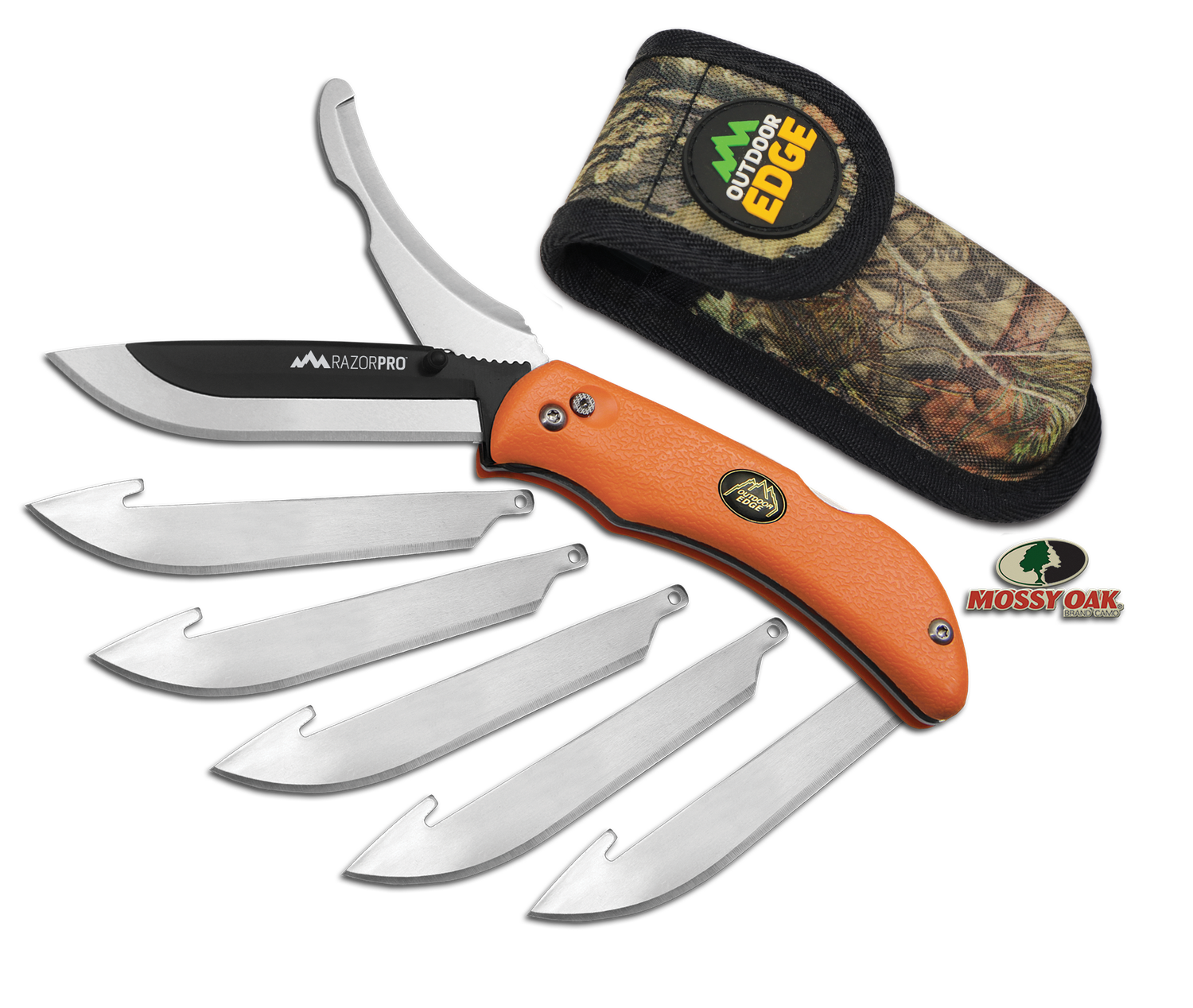 Outdoor Edge Razor Pro Folding Knife w/Plain Edge & Orange Rubberized Kraton Handle (RO20C)
