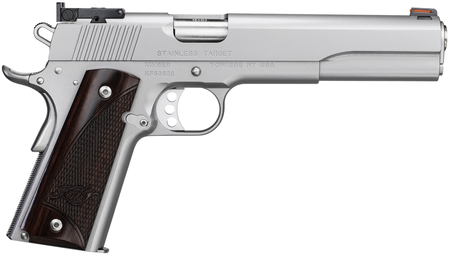 Kimber 3000372 Stainless Target Pistol - 10 mm, 6 in Barrel, Satin Stainless Steel Frame/Slide, 8 Rd