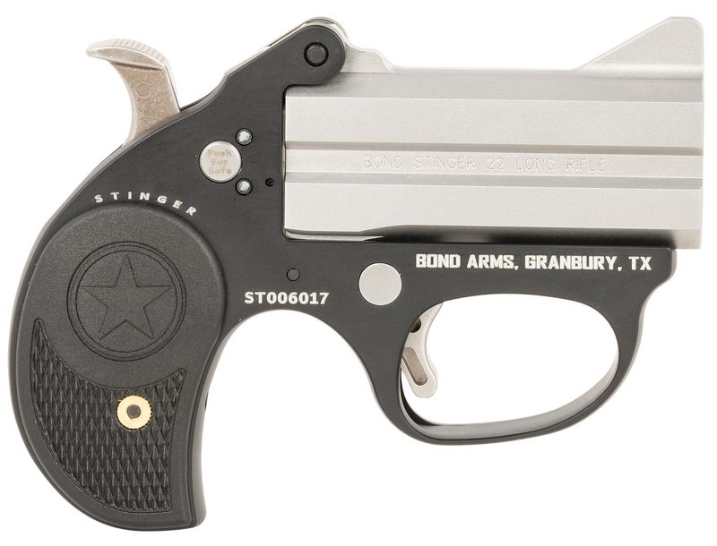 Bond Stinger Pistol BAST, 22 LR, 3in, Black Nylon Grips, Anodized Finish, 2 Rds