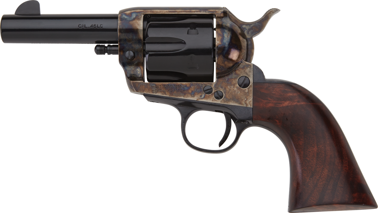 Pietta 1873 Great Western II Sheriff Revolver HF45CHS312NM, 45 Colt (Long Colt), 3.50in, Walnut Grips, Steel Frame Finish, 6 Rds