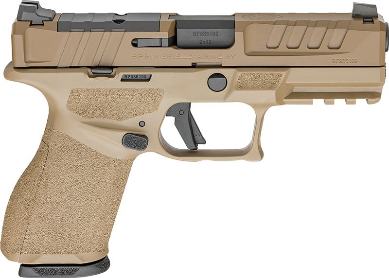 Springfield Echelon 4.0 Compact Optic Ready Pistol EC9409FU, 9mm Luger, 4in, Textured, Flat Dark Earth Cerakote Finish, 15 Rds