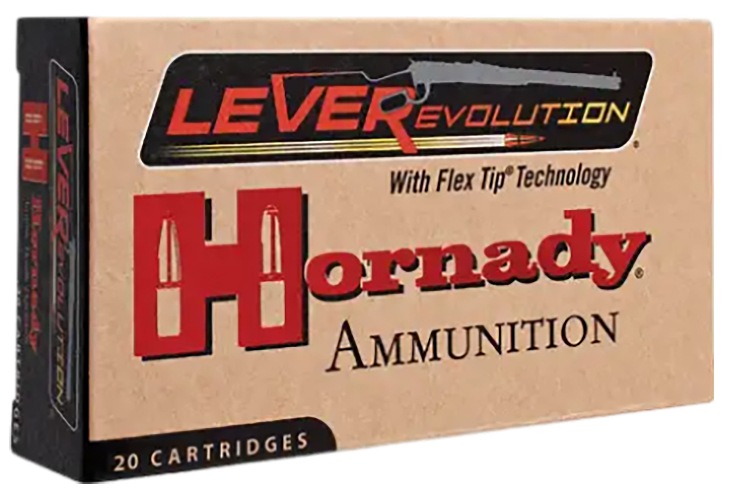 Hornady LeveRevolution Rifle Ammunition 82741, 45-70 Goverment, Gilding Metal Expanding, 250 GR, 20 Rd/bx