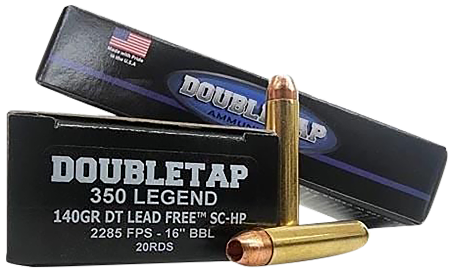 DoubleTap Rifle Ammunition 350L140X, 350 Legend, DT Lead Free, 140 gr, 20 Rd/Bx